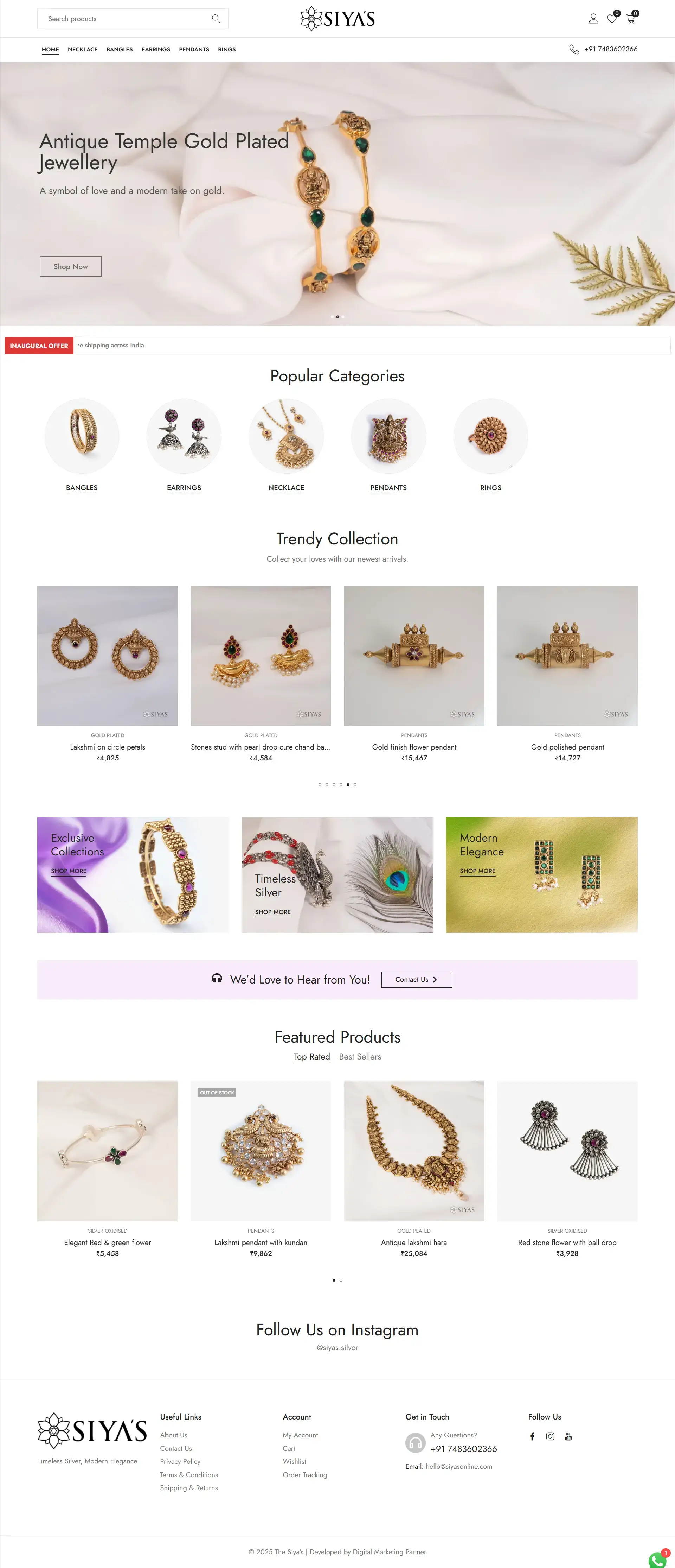 Custom jewellery website design