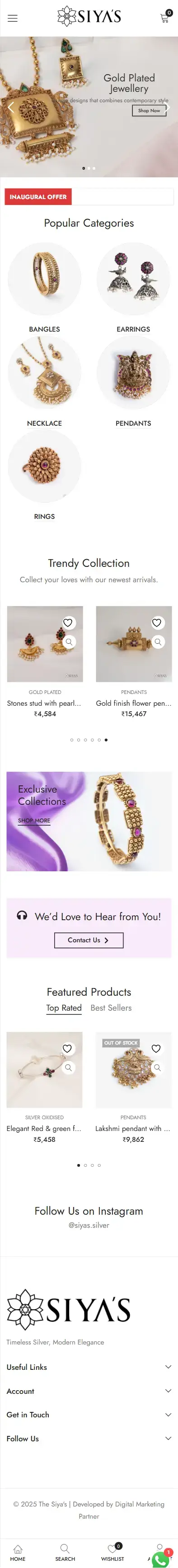 Custom jewellery website design