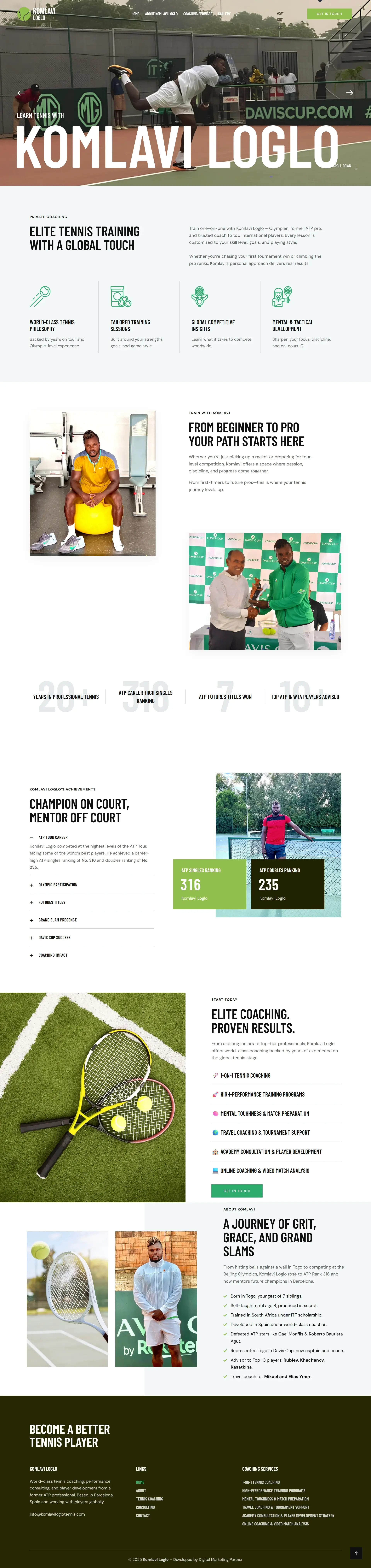 Tennis Coaching Website