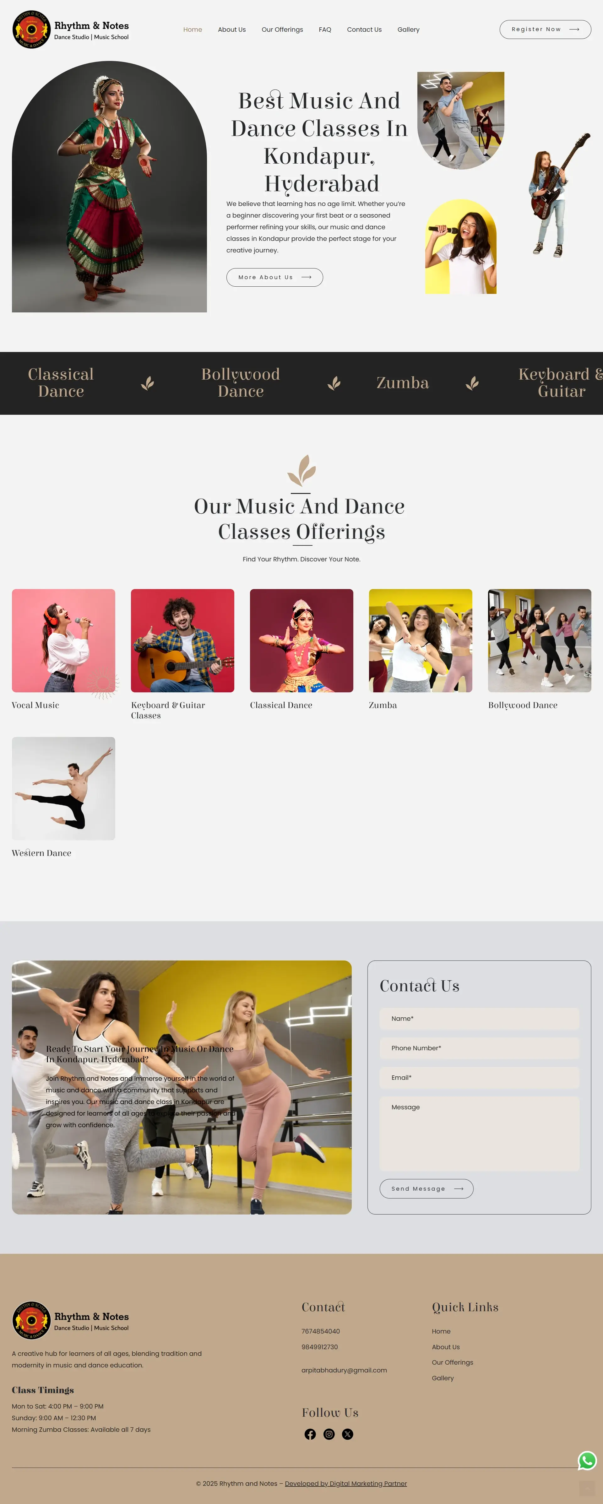 Music & Dance Academy Website