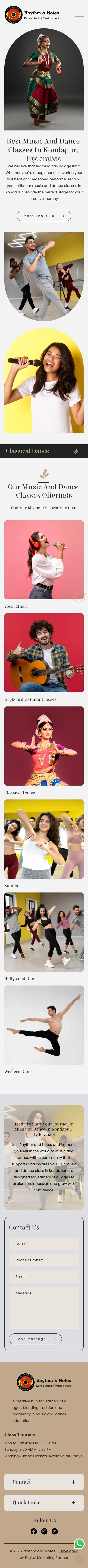 Music & Dance Academy Website