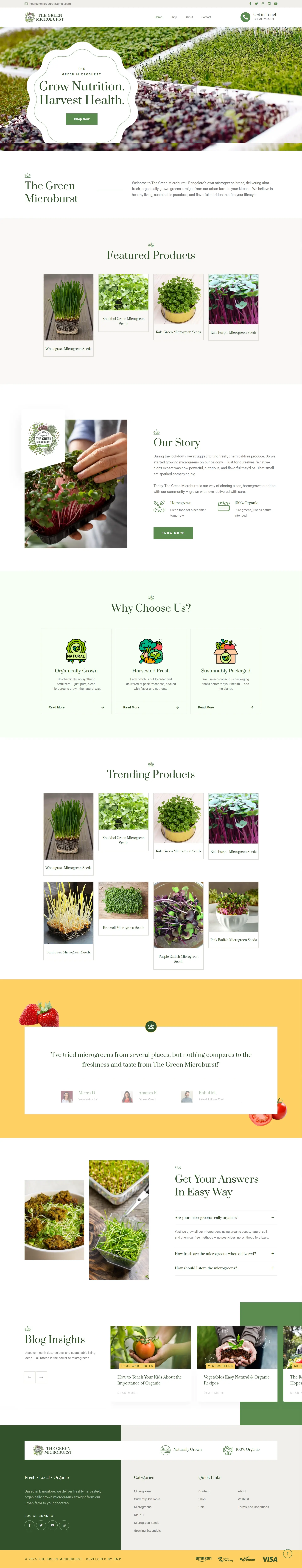 Microgreens and Urban Farming Website